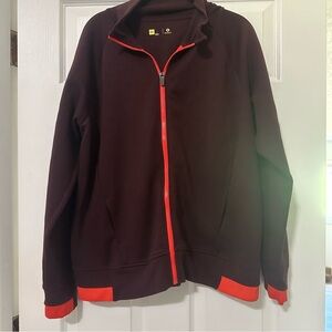 Xersion Active Jacket (Burgundy w/ Red Zipper, XL)